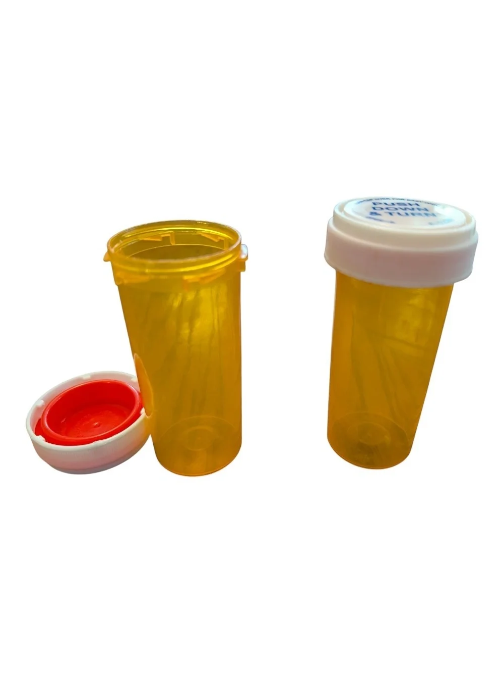 Amber Prescription Pill Bottles with Child-Resistant Caps - 50 Bottles
